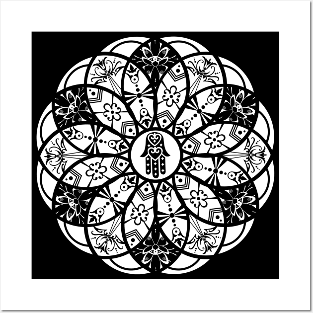 Hamsa Mandala Wall Art by MellowGroove